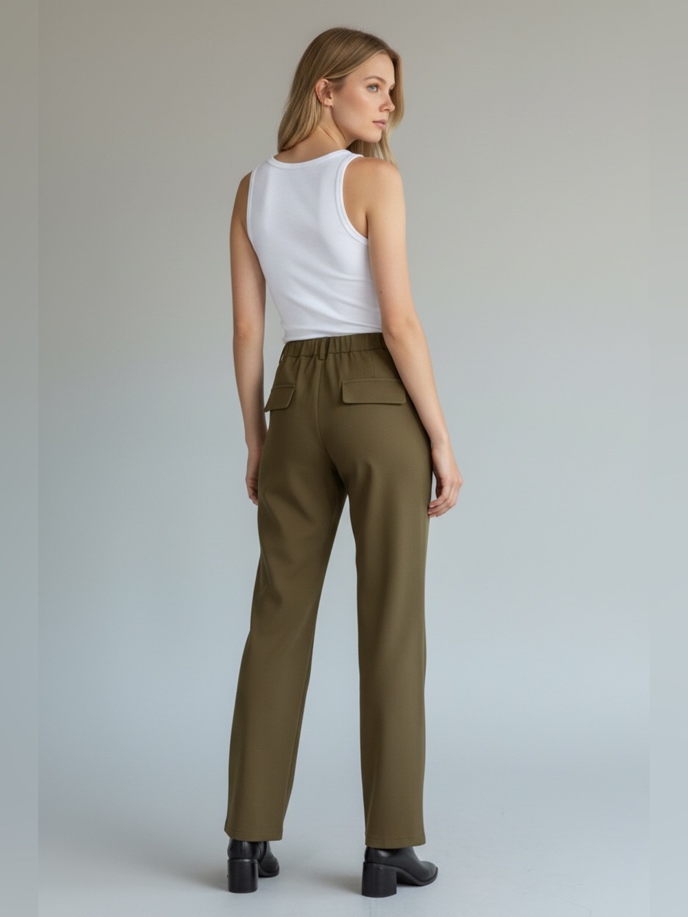 NWT Edit by Nine Pocket detail woven straight leg pants MP